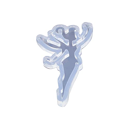 Angel Wings Shiny Fairy Shape Silicone Molds Beautiful Women Resin Mold for DIY Epoxy Resin UV Resin Casting Mold DIY Keychain Pendant Jewelry Making Necklace Clear - color: C