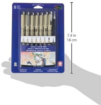 SAKURA 50203 8-Piece Pigma Manga Comic Pro Drawing Kit - style: 8 Pen Pack