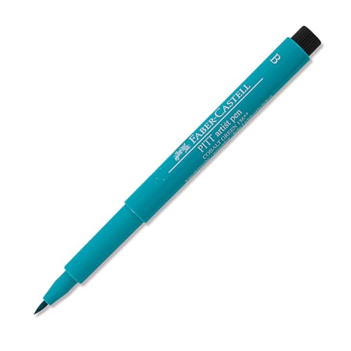 Faber-Castell Art & Graphic Pitt Artist Pen Brush India Ink Pen, Cobalt Green, Single Pitt Pen, For Art, Craft, Drawing, Sketching, Home, School, University, Colouring - color: Cobalt Green, size: 1 Count (Pack of 1)