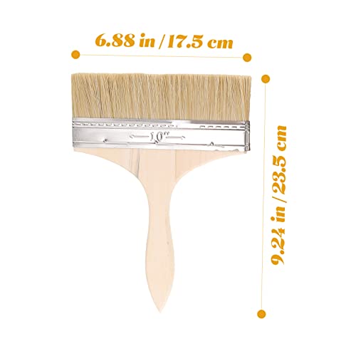 ARTIBETTER 5pcs Wooden Handle Thick Bristle Paint Brush Set for Oil and Watercolor Painting Art Supplies for and Industrial Use