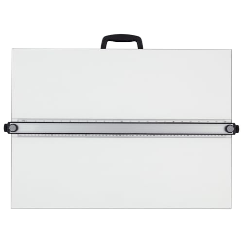Acurit Multi-Angled 16”x21” PXB Drawing Board for Artists and Designers - Portable Tabletop Workspace, Drawing, Sketching, Drafting, Painting - Portable Laminated Surface w/Ruler & Parallel Motion Bar - size: 16x21"