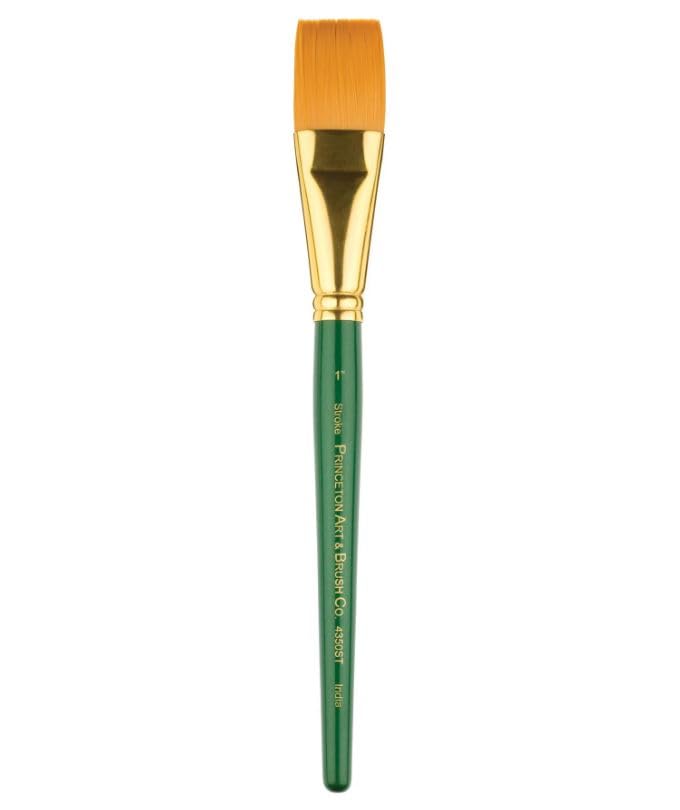 Princeton Lauren Stroke Brush, Synthetic, Short Handle, Size 1 inch, 1 Count - color: Evergreen, size: Size 1 inch