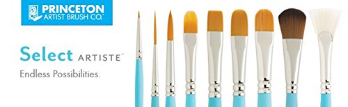 Princeton Select Artiste Bristle Fan Brush, Synthetic, Short Handle, Size 2, 1 Count - color: Princeton Blue, size: Size 2