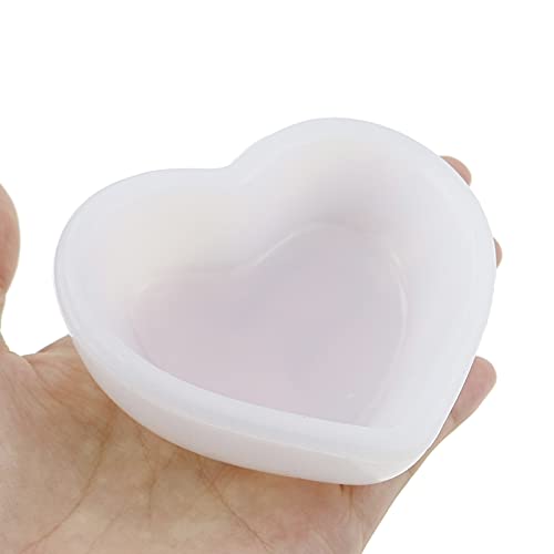 2 Pack Heart Shape Small Storage Box Resin Mold,Square Shape Jewelry Mini Bowl Silicone Mold, Cute Decorative Dish Containers Epoxy Casting Mold for Small Items Crafts Jewelry Art