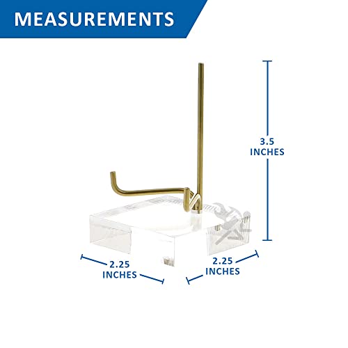 OnFireGuy 3-1/2" Acrylic Base Display Stand Easel With Adjustable Metal Arm | 3-1/2" H x 1-5/8" D x Adjustable to 3" Wide | Ideal for Displaying Mineral Rocks, Gemstones, Fossils, and Photos
