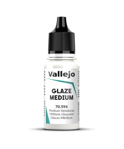 Vallejo - Glaze Medium 18 ml. (0.60 fl.oz.) | Transparent, Slow-Drying Acrylic Medium for Flow and Glazing Effects - color: Transparent Glaze, size: 0.6 Fl Oz (Pack of 1)