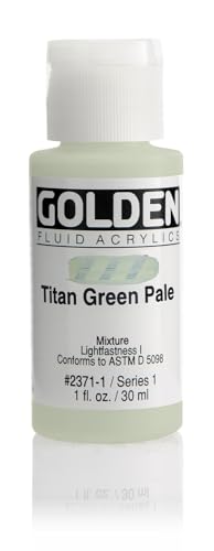 GOLDEN Fluid Acrylics, Titan Green Pale, 1 fl. oz. Bottle, Professional Acrylic Paint, Opaque