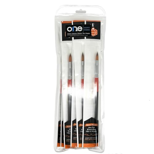 Size #6 Pointed Round Paint Brush, Pack of 16, Premium Quality Synthetic Hair for Acrylic Watercolor Oil Gouache Painting by Students, Professionals and Artists - size: Size #6 Pointed Round (16 PCS)