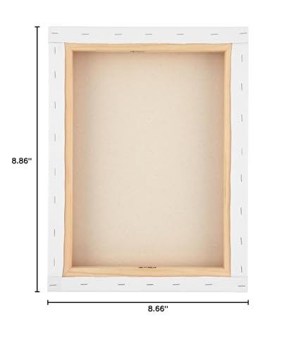 SoHo Urban Artist, 8x8 Heavyweight Stretched Cotton Canvas for Painting - 1.5" Deep- 3 Pack, Triple Primed, 100% Cotton Canvas, Archival, Universal Primed for Oil, Acrylic, Alkyd, Mixed Media - size: 8"x8"