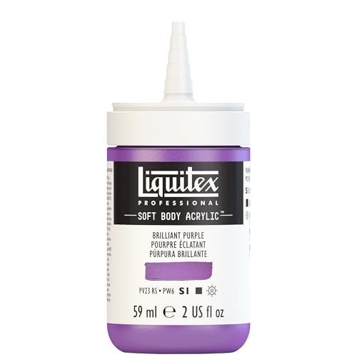 Liquitex Professional Soft Body Acrylic Paint, 59ml (2-oz) Bottle, Brilliant Purple - color: Brilliant Purple, style: 2-oz Bottle