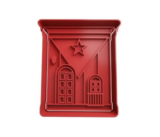 2 PCS: Old San Juan Door Flag Puerto Rico Stamp & Cutter Set/Polymer Clay/Cookie Cutter (2 Inches) - size: 2 Inches