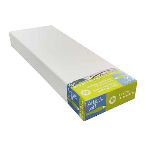 Artist's Loft 4" x 12" Level 3 Gallery Wrapped Heavy Duty Canvas, 6 Pack