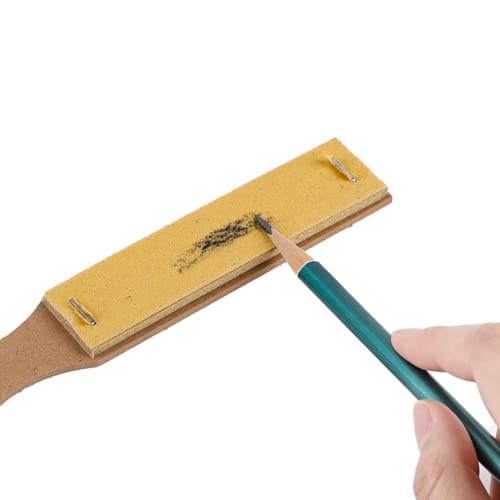 Sandpaper Sharpener,3-Pack Sketch Sandpaper Pencil Sharpeners 6.2x0.9 Pointer Art Drawing Tool Pastel Sticks Drawing Tool for Artist Sketch Beginner (10 Sheets/Pcs) - color: Flat Handle