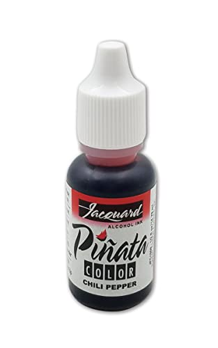Jacquard Pinata Alcohol Ink - Chili Pepper - Professional and Versatile Ink That Produces Color Saturated and Acid-Free Results - 1/2 Fluid Ounce - Made in The USA - color: Chili Pepper, size: 1/2 fl oz