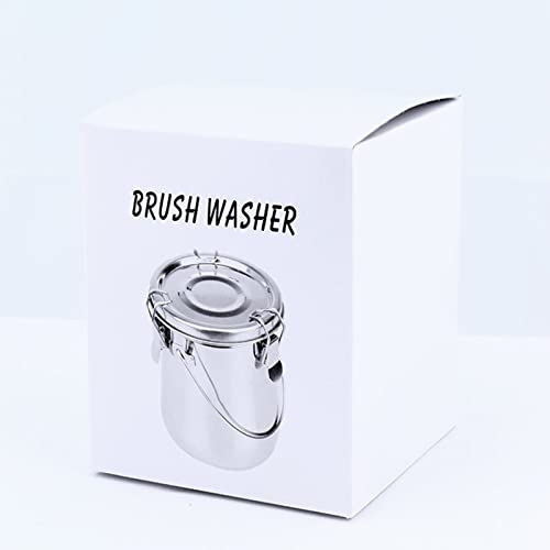 Tosnail Stainless Steel Leak-Proof Paint Brush Washer with Lid and Removable Filter Screen Portable Paint Brush Cleaner - Large - style: Leak-Proof Large