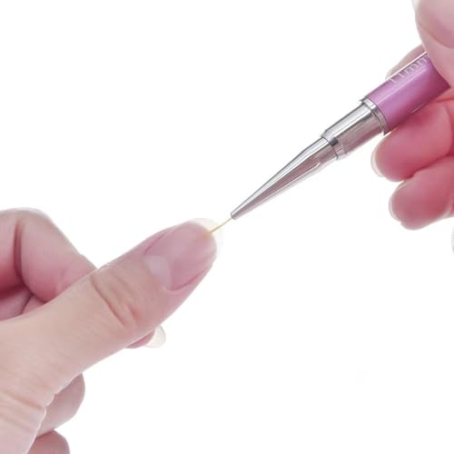 2Pcs Super Fine Nail Art Liner Brush Set, Size 11mm & 15mm Nail Striper Brushes with Purple Crystal Handle, Professional Fine Detail Nail Brushes for Gel Polish French Manicure Intricate Designs - color: 2PCS Liner Brush