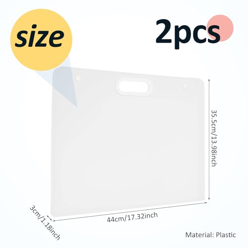 Art Portfolio Folder, Plastic Art Portfolio, Large Art Portfolio with Handles, Portfolio Folder for Artwork, Arts Storage Case for Drawing Sketch Photography Poster (17.32 x 13.98 inch) (Clear)