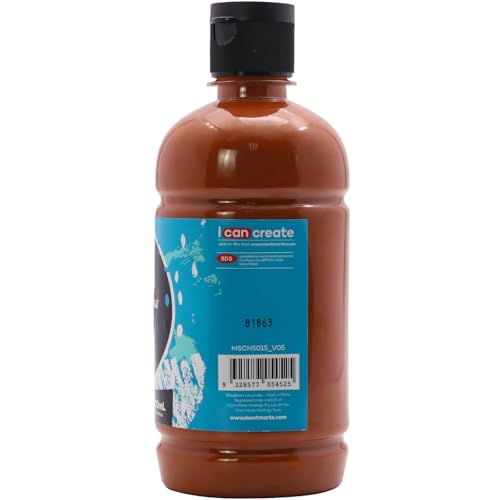 Mont Marte Signature Burnt Sienna Acrylic Paint, 16.9oz (500ml), Semi-Matte Finish, Suitable for Canvas, Wood, Fabric, Leather, Cardboard, Paper, MDF and Crafts - color: Burnt Sienna, size: 16.9 Fl Oz (Pack of 1)