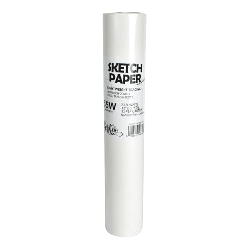 White Sketch Tracing Paper 12 Inch X 50 Yard Roll