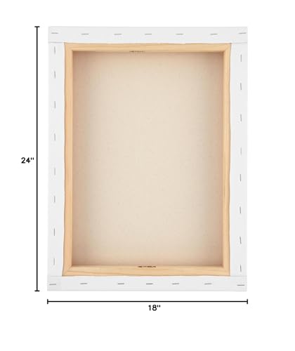 SoHo Urban Artist, 18x24 Heavyweight Stretched Cotton Canvas for Painting - 1.5" Deep- 3 Pack, Triple Primed, 100% Cotton Canvas, Archival, Universal Primed for Oil, Acrylic, Alkyd, Mixed Media - size: 18"x24"