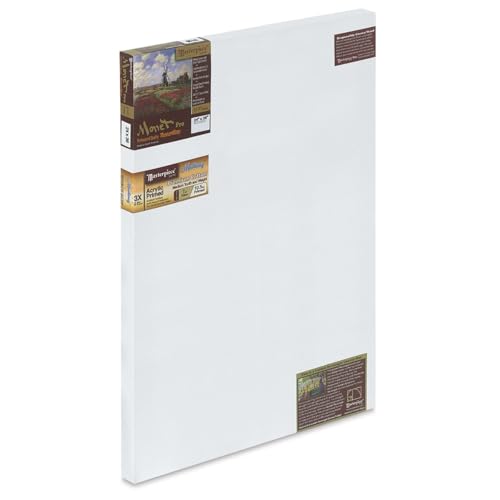 MASTERPIECE 43057 Monet Pro 1.5" Deep Monterey 10.5 oz Cotton Medium Texture Stretched Canvas 24" x 36"