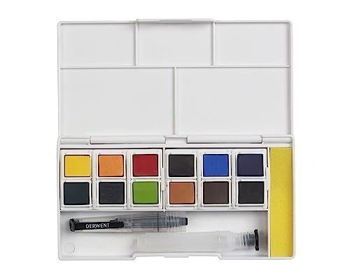 Derwent Inktense Paint 12 Pan Palette #1 - size: 1 Count (Pack of 1), style: 12 Half Pans #01