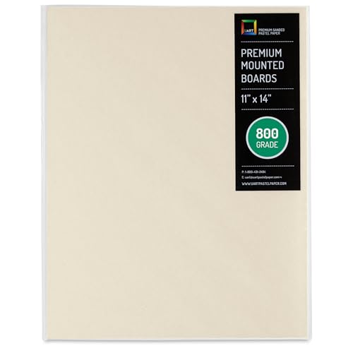 UART Premium Mounted Art Board, Size: 11 x 14, Color: Cream, Grade/Grit: 800 - color: Grade 800, size: 11" x 14"