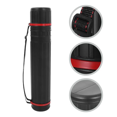 Hemobllo Telescoping Poster Tube Small Plastic Storage Tube with Cap Adjustable Extendable Black Art Blueprint Mailing Transport Case for Document and Drawing Storage