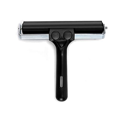 QWORK 6 Inch Rubber Roller, Tape Roller for Print, Tape, Wallpapers, Scrapbooks - size: 6 inch