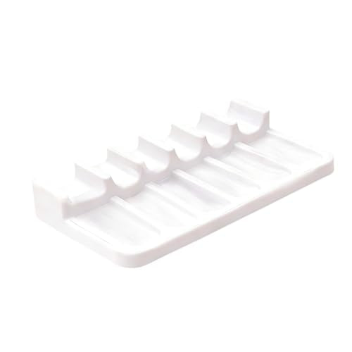 6 Slots Paint Brush Rest Holder – Portable Durable Brush Holder Caddy, Easy to Clean Artist Tool Organizer for Painting Art Accessories, 4.6×2×0.6 Inch