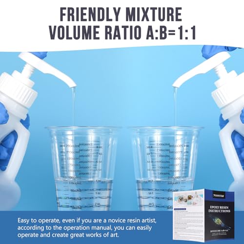 Epoxy Resin 1 Gallon - Crystal Clear Epoxy Resin Kit - Self-Leveling, High-Glossy, No Yellowing, No Bubbles Casting Resin Perfect for Crafts, Table Tops, DIY 1:1 Ratio - size: 1 Gallon