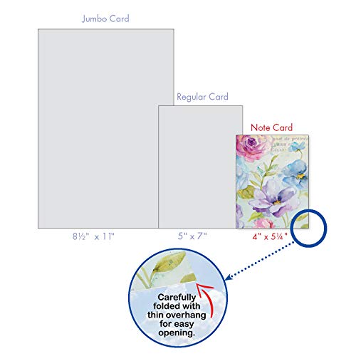 The Best Card Company - 10 Boxed Note Cards with Flowers - Blank Assorted Floral Notecards Bulk (4 x 5.12 Inch) - Cool Blossoms M1708BN - style: Cool Blossoms