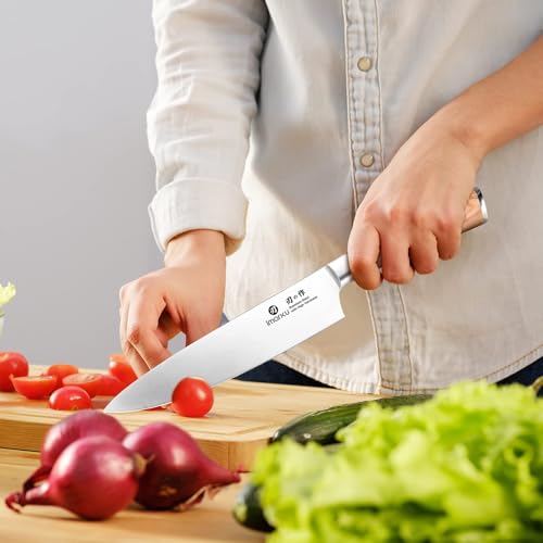 imarku Chef Knife - Pro Kitchen Knife 8 Inch Chef's Knives Japanese SUS440A Stainless Steel Sharp Paring Knife with Ergonomic Handle, Golden Handle, Birthday Gifts for Men and Women,Gyutou Knives - color: Golden