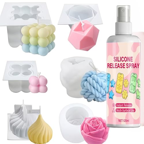 Mold Release Spray, Non Stick Performance, 120ml, Epoxy Resin Release Agent Spray, Candle Soap Mold Rélease S-Pray, Gentle Formula, for Epoxy, Candle, Soap, Plaster, and Concrete Casting Projects