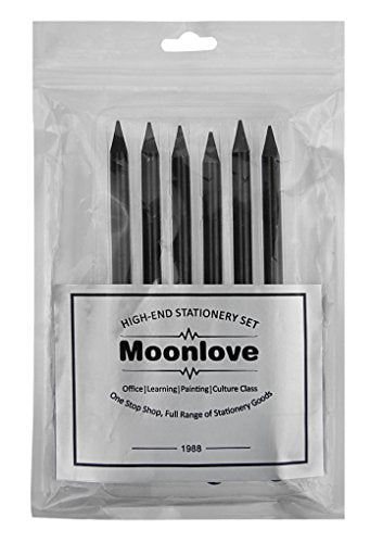 Woodless Pencil Set 6 Pcs Black Graphite Pencil Set Art Supplies Non-Wood Artist Pencil Charcoal Sticks Artist Beginner Sketch Tool Dawing Supplies for Sketch & Shading Pencils,HB 2B 4B 6B 8B EE