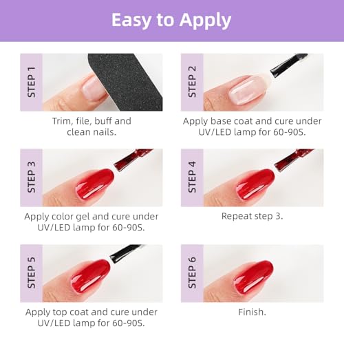 JODSONE 60 Pcs Gel Nail Polish Kit with U V Light Nail Drill 55 Colors Base Top Matte Coat Professional Gel Manicure Kits Soak Off Manicure Salon DIY at Home Gifts for Women - color: B33