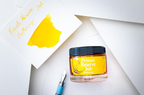 Private Reserve Premium Fountain Pen Ink, 60ml Bottle, Buttercup | Premium fountain pen ink with smooth flow, rich color, and reliable everyday writing performance. - color: Buttercup