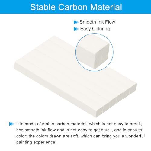 PATIKIL Compressed Charcoal Sticks, 6 Pack Art Supplies Sketch Square Stick for Artist Drawing Sketching Shading Painting, White