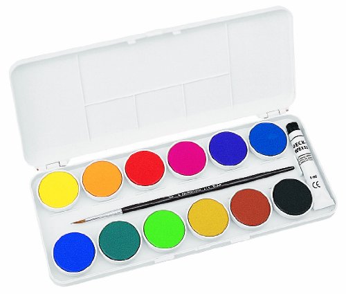 Grumbacher Transparent Watercolor Set, 12 Colors & Brush - color: 12 Colors & Brush, style: Transparent