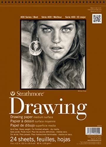 Strathmore (400-6 400 Series Drawing, Medium Surface, 12"x18", 24 Sheets , White - color: Cream, size: 12x18