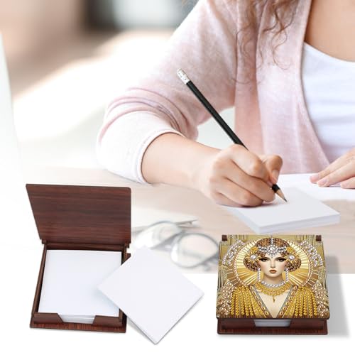 Diamond Painting Kit memo Box, Diamonds Art DIY Queen Patterns Sticky Note Box Special Shape Drill, with 160 Sticky Note, Ideal for Home Office Supplies, Handicrafts, Holiday Gifts - color: Queen