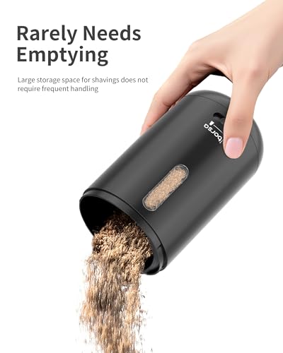 Automatic Electric Pencil Sharpener - Auto Feed, Auto Stop & Auto Eject, Rechargeable for Classroom, Home, School, Office, Black - color: Black