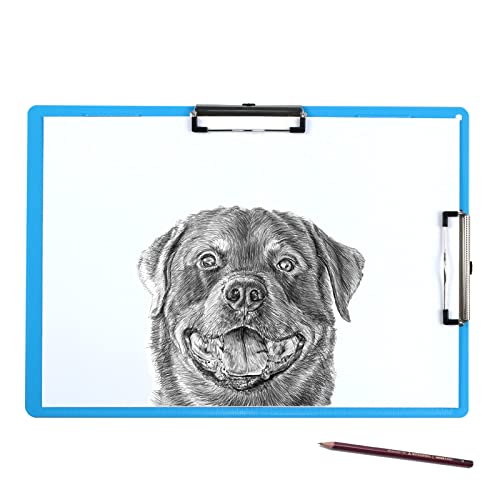Acocony 11x17 Clipboard Double Clip Extra Large Clipboard Low Profile Clip 11 x 17 Clipping Board Plastic Blue Pack of 1