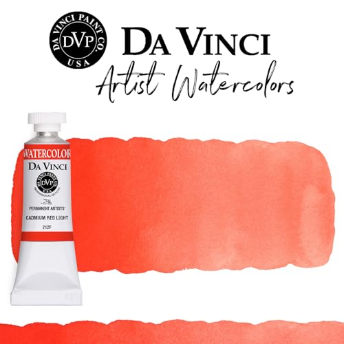 DA VINCI PAINTS Professional Artist Watercolor Paint, Cadmium Red Light, 15mL - color: Cadmium Red Light, style: 15mL