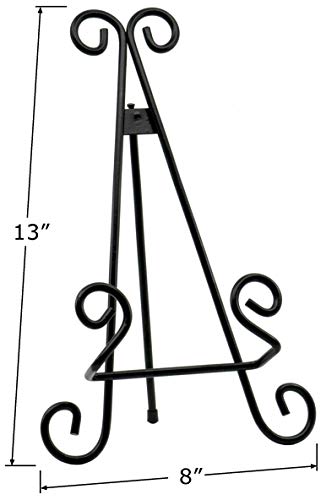 Red Co. Decorative Curved Plate Stand and Art Holder Easel in Black Finish - 13" - color: Black