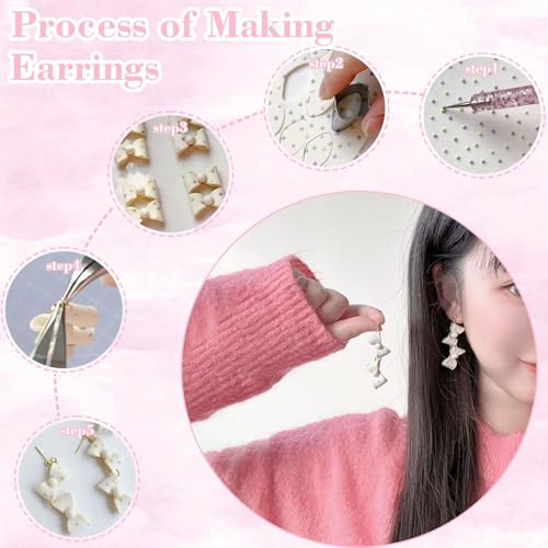 Fesorsi 800 Pcs Clay Earring Making Kit, 67 Polymer Clay Molds Stainless Steel, Polymer Clay Tools with 8 Circle Cutters, 1 Clay Letter Stamps and 710 Pcs Earring Accessories for DIY Jewelry - color: Steel 67 Shapes