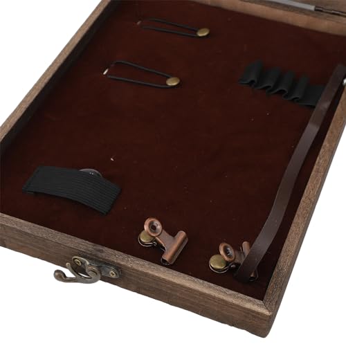 Pochade Box, Writers Messenger Wood Box Crates for Storage Wooden Tool Box Portable Artist Tool Bag Painting Brush Tool Storage Sketch Box Easel for Outdoor Painting, Brown