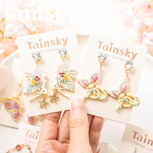 TAINSKY Butterfly Polymer Clay Cutters, 14 Shapes Earring Cutters for Polymer Clay Making