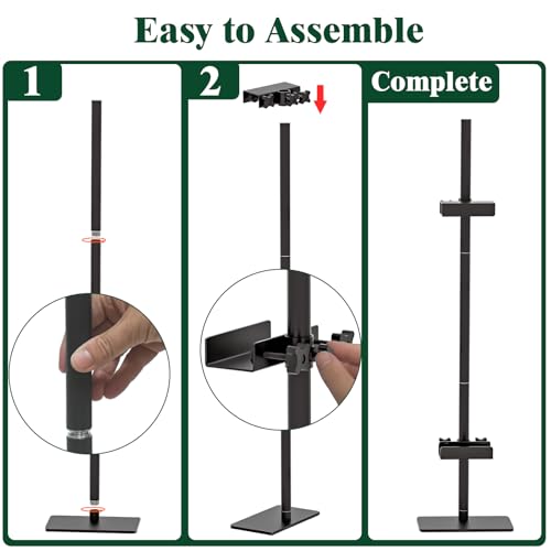 2 Pieces Tabletop Easel Stand, 31" H/1.7" T Adjustable Picture Frame Stands for Display,Metal Tablet Top Easel Picture Frames Stand, Canvas Frame Easel, Black Stand for Sign,Photo,Art,Painting