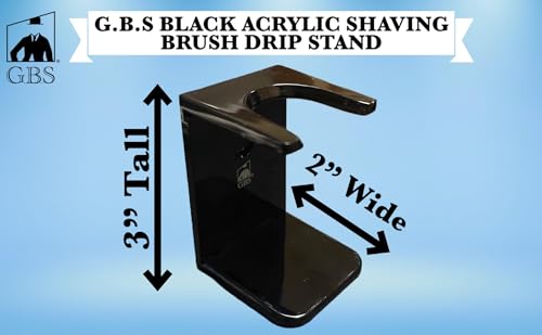 G.B.S Black Acrylic Shaving Brush Drip Stand Compatible with Brushes 19 mm Knot to 26, Black